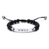 ZKXXJ WWJD HWLF Bracelet Set,Stainless Steel Adjusted Black White Beaded Onyx What Would Jesus Do He Would Love First Bracelets Inspirational Religious Reminder Jewelry view 1