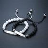 ZKXXJ WWJD HWLF Bracelet Set,Stainless Steel Adjusted Black White Beaded Onyx What Would Jesus Do He Would Love First Bracelets Inspirational Religious Reminder Jewelry view 3