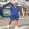 Ekouaer Mens Pajama Set Short Sleeve V Neck 2 Piece Nightwear Shorts With Pockets Summer Sleepwear PJS for Men view 2