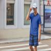 Ekouaer Mens Pajama Set Short Sleeve V Neck 2 Piece Nightwear Shorts With Pockets Summer Sleepwear PJS for Men view 4