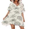 Aoulaydo Swimsuit Cover Ups for Women Sexy Beach Cover Up Dress Short Sleeves Bathing Suit Coverup view 1