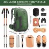 Maelstrom Hiking Backpack,Camping Backpack,40L Waterproof Hiking Daypack with Rain Cover,Lightweight Travel Backpack,Green view 2