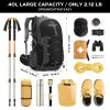 Maelstrom Hiking Backpack,Camping Backpack,40L Waterproof Hiking Daypack with Rain Cover,Lightweight Travel Backpack,Black view 2