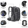 Maelstrom Hiking Backpack,Camping Backpack,40L Waterproof Hiking Daypack with Rain Cover,Lightweight Travel Backpack,Black view 3