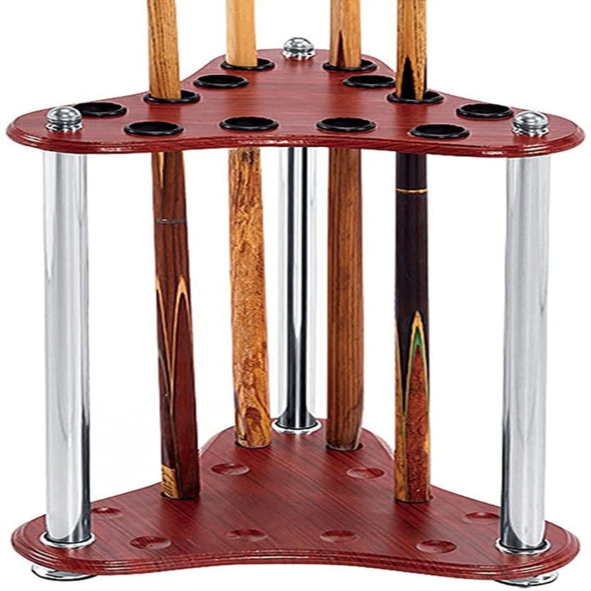 Cue Racks Pool Cue Rack Wood Freestanding Pool Cues Racks Standing Cue Rack Triangle 12 Holes Family Club Billiard Room Billiard WEWYQSJXBXF-211222(Size:34 * 60cm)