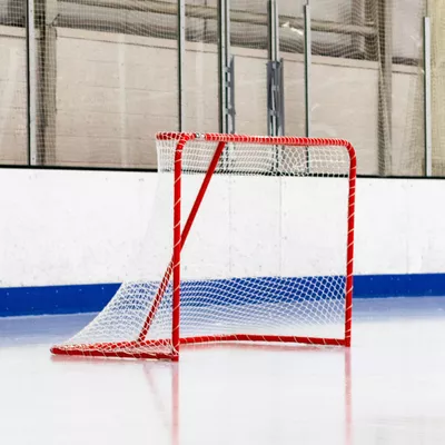 FORZA Hockey Goals (6ft x 4ft) | Regulation Or Professional Hockey Goals & Net | Galvanized Steel Frame | Professional 5mm Thick Net | Traditional Red Frame with White Netting (Regulation)