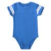 ROMPERINBOX Baby Football Jersey Onsies Raglan Bodysuit Customized Newborn Unisex Solid Sport Teams Romper with Contrasting Sleeve Stripes(Blue,0-3 Months) view 1