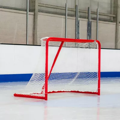 FORZA Hockey Goals (6ft x 4ft) | Regulation Or Professional Hockey Goals & Net | Galvanized Steel Frame | Professional 5mm Thick Net | Traditional Red Frame with White Netting (Professional)