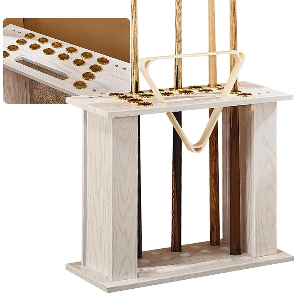 Cue Racks Pool Cue Rack Standing Cue Rack Billiard Rack Stick Stand Holds 16 Cues-Solid Wood Billiard Table Accessories Billiard Accessories WEWYQSJXBXF-211222(Color:White)