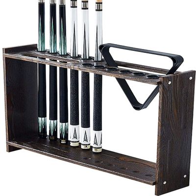 Cue Racks Pool Cue Rack Wood Billiard Cue Rack Stand Billiard Pool Cue for Homes Clubs Pool Cue Rack Black Wood Grain 12 Holes Billiard Accessories WEWYQSJXBXF-211222(Color:Black)