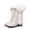 Bcshiye Women's Mid Calf Boots,Winter Wide Mid-Calf Snow Boots Fashion Furry Warm Comfort High Heels Dress Party Boots view 4