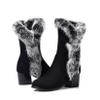 Bcshiye Women's Mid Calf Boots,Winter Wide Mid-Calf Snow Boots Fashion Furry Warm Comfort High Heels Dress Party Boots view 2