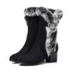 Bcshiye Women's Mid Calf Boots,Winter Wide Mid-Calf Snow Boots Fashion Furry Warm Comfort High Heels Dress Party Boots view 3