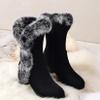 Bcshiye Women's Mid Calf Boots,Winter Wide Mid-Calf Snow Boots Fashion Furry Warm Comfort High Heels Dress Party Boots view 4