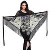 Women Belly Dance Hip Scarf Triangle Belt Skirt with Fringe (Blue) view 1