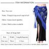 Women Belly Dance Hip Scarf Triangle Belt Skirt with Fringe (Blue) view 4