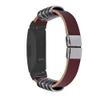 TryBest Leather Straps for Fitbit Inspire HR,Women Men Leather + Metal Replacement Wristband Adjustable 5.5-8.1 inch Compatible with Fitbit Inspire/Fitbit Inspire HR - Brown view 1