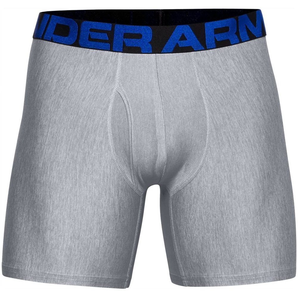 Under Armour Tech 6" Boxerjock 2-Pack Academy/Mod Gray Light Heather XS