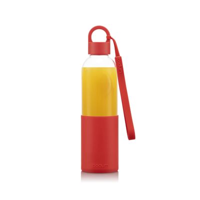 MELIOR 12053-04B Glass Drinking Bottle, Coloured Silicone Sleeve, Screw Cap, 0.5 L
