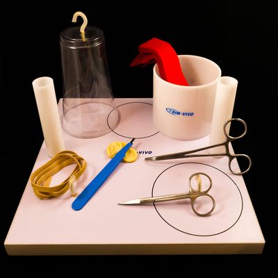 Sim*Tie Learning System - Complete Suture Tying Training Module - Includes Knot Tying Board, Instruments, Tying Suture, Simulated Tissue, Training Guide. Medical Education & Training Only.