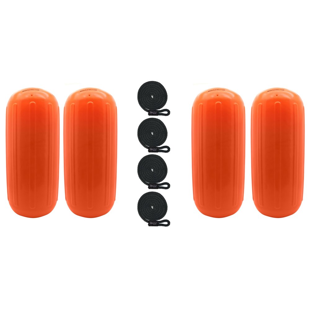 Extreme Max 3006.7729.4 BoatTector HTM Inflatable Fender Value 4-Pack - 8.5" x 20", Neon Orange