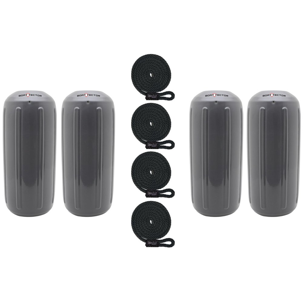 Extreme Max 3006.7474.4 BoatTector HTM Inflatable Fender Value 4-Pack - 6.5" x 15", Gray