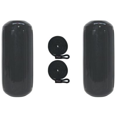 Extreme Max 3006.7300.2 BoatTector HTM Inflatable Fender Value 2-Pack - 6.5" x 15", Black