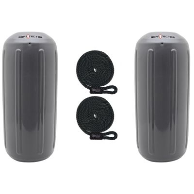Extreme Max 3006.7474.2 BoatTector HTM Inflatable Fender Value 2-Pack - 6.5" x 15", Gray