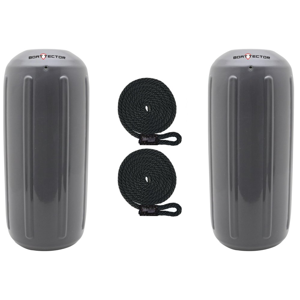 Extreme Max 3006.7474.2 BoatTector HTM Inflatable Fender Value 2-Pack - 6.5" x 15", Gray