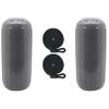 Extreme Max 3006.7474.2 BoatTector HTM Inflatable Fender Value 2-Pack - 6.5" x 15", Gray view 1