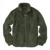 Men's Open Front Fuzzy Sherpa Cardigans Sweaters Full Zip Up Soft Cozy Jackets Warm Vintage Outerwears Army Green view 3