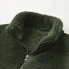 Men's Open Front Fuzzy Sherpa Cardigans Sweaters Full Zip Up Soft Cozy Jackets Warm Vintage Outerwears Army Green view 4