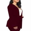 Women's Business Blazer Pant Suit Set for Work 2 Piece Outfits Burgundy XX-Large view 4