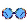 willochra cute Baby round Sunglasses Kids Diamond Crystal Sun Glasses UV400 4-15 Year Summer Shades Colorful Small Eyewear Luxury (blue) view 1