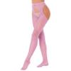 Agoky Women Sexy Pantyhose Tights Mesh Stockings Crotch Opening Stretchy Fishnet Socks Footwear Pink One Size view 2