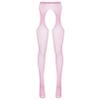 Agoky Women Sexy Pantyhose Tights Mesh Stockings Crotch Opening Stretchy Fishnet Socks Footwear Pink One Size view 3