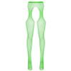 Agoky Women Sexy Pantyhose Tights Mesh Stockings Crotch Opening Stretchy Fishnet Socks Footwear Green One Size view 3
