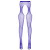 Agoky Women Sexy Pantyhose Tights Mesh Stockings Crotch Opening Stretchy Fishnet Socks Footwear Purple One Size view 3