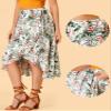 Allegra K Floral Skirt for Women's Hawaiian Tropical Beach Boho Wrap Midi Skirt Small White view 2