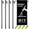 4 Pack Tent Stakes Heavy Duty Metal Tent Pegs for Camping Steel Tent Stakes 16 inch Unbreakable and Inflexible view 1