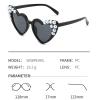 willochra Cute love heart shape Toddler Kids Baby Girls Pearl cat eye Handmade UV 400 Protection Sunglasses Hfor Beach Party Outdoors (white) view 2