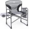 EVER ADVANCED Aluminum Lightweight Folding Director Chair, 350lbs Heavy Duty Camping Chair with Side Table & Storage, 19" Joint-Friendly Height Easy to Stand, Portable Makeup Artist & Vendor Chair view 1