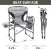 EVER ADVANCED Aluminum Lightweight Folding Director Chair, 350lbs Heavy Duty Camping Chair with Side Table & Storage, 19" Joint-Friendly Height Easy to Stand, Portable Makeup Artist & Vendor Chair view 3