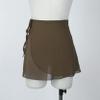 TSSOE Adult Chiffon Ballet Wrap Over Scarf Dance Skirt for Girls Women 03-Light Brown Medium view 2