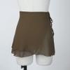 TSSOE Adult Chiffon Ballet Wrap Over Scarf Dance Skirt for Girls Women 03-Light Brown Medium view 4