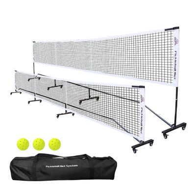 Progoal Badminton Pickleball Net System with Universal Wheel,Movable Steady Metal Frame,Strong Nylon Net and Carrying Bag,22 Feet Portable Height Adjustable Net for Pickleball and Other Games