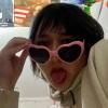 MIDEJACY Heart Shaped Sunglasses For Women,Trendy Heart Glasses Cute Retro Sun Glasses Taylor Cupid Party view 4