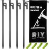 4 Pack Tent Stakes Heavy Duty Metal Tent Pegs for Camping Steel Tent Stakes 12 inch Unbreakable and Inflexible view 1