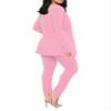 Women's Business Blazer Pant Suit Set for Work 2 Piece Outfits Pink Medium view 2