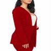 Women's Business Blazer Pant Suit Set for Work 2 Piece Outfits RedB X-Large view 4